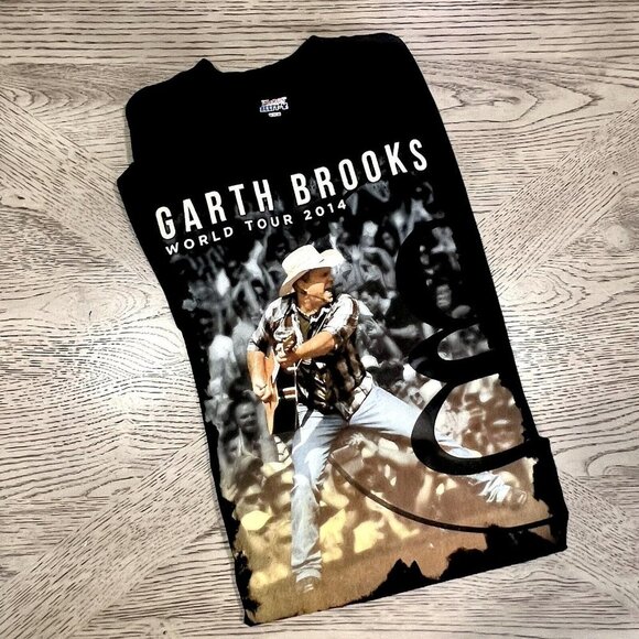 Garth Brooks Black Concert World Tour 2014 Country Music T Shirt - Size M - Picture 8 of 8